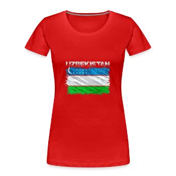 Usbekistan - Frauen Premium Bio T-Shirt - Rot - Vorne - Mia (176cm)