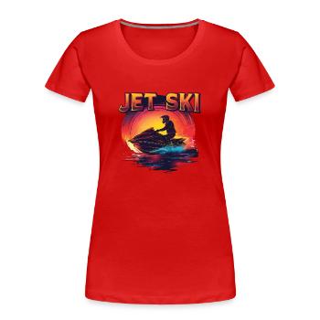 Jet Ski Abenteuer Retro Sommer - Frauen Premium Bio T-Shirt - Rot - Vorne - Mia (176cm)