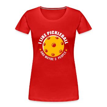 Pickleball Pickleball Pickleball - Frauen Premium Bio T-Shirt - Rot - Vorne - Mia (176cm)