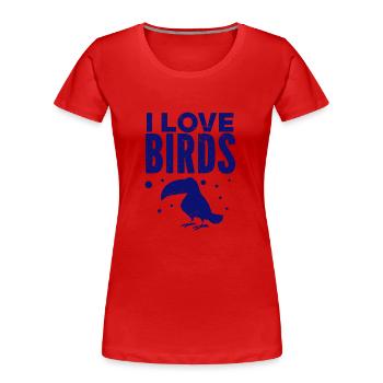 Vogel - Fliegen - Naturschutz Tierfreund - Zoo - Frauen Premium Bio T-Shirt - Rot - Vorne - Mia (176cm)