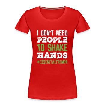 ET Awareness Tremblements essentiels - T-shirt bio Premium Femme - rouge - Devant - Mia (176cm)