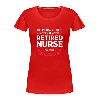 Krankenschwester Rente - Frauen Premium Bio T-Shirt - Rot - Vorne - Mia (176cm)