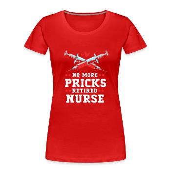 Krankenschwester Rente - Frauen Premium Bio T-Shirt - Rot - Vorne - Mia (176cm)