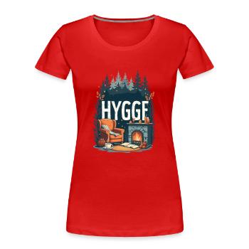 HYGGE - T-shirt bio Premium Femme - rouge - Devant - Mia (176cm)