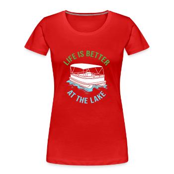 Pontonboot Boot Boote - Frauen Premium Bio T-Shirt - Rot - Vorne - Mia (176cm)