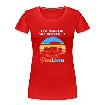Pontonboot Boot Boote - Frauen Premium Bio T-Shirt - Rot - Vorne - Mia (176cm)