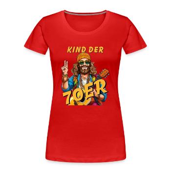 MANN KIND DER 70er - Frauen Premium Bio T-Shirt - Rot - Vorne - Mia (176cm)