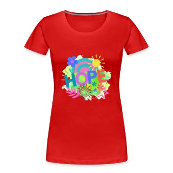 Hope - Women's Premium Organic T-Shirt - red - Front - Mia (176cm)