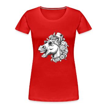 Pferd Pferde lustig witzig spaßig Gaul Reiterin - Frauen Premium Bio T-Shirt - Rot - Vorne - Mia (176cm)