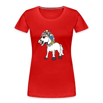 Pferd Pferde Lady lustig witzig spaßig Gaul - Frauen Premium Bio T-Shirt - Rot - Vorne - Mia (176cm)