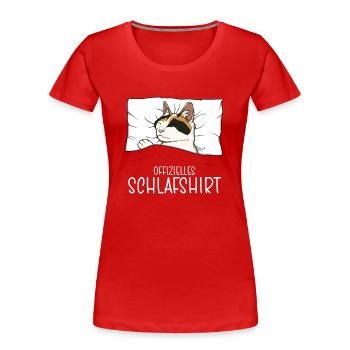 Offizielles Schlafshirt Japanische Bobtail Katze - Frauen Premium Bio T-Shirt - Rot - Vorne - Mia (176cm)