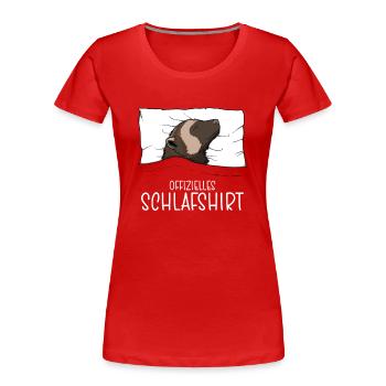 Offizielles Schlafshirt Vielfraß Bärenmarder - Frauen Premium Bio T-Shirt - Rot - Vorne - Mia (176cm)