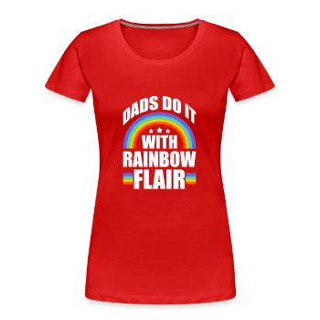 Väter Machen Es Mit Regenbogenflair - Frauen Premium Bio T-Shirt - Rot - Vorne - Mia (176cm)