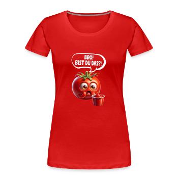 Frangin! C’est toi?! Tomates Tomates - T-shirt bio Premium Femme - rouge - Devant - Mia (176cm)