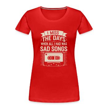 Introversion Style alternatif Émotionnel - T-shirt bio Premium Femme - rouge - Devant - Mia (176cm)