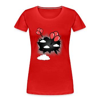 Nuages Nuage Ballons Célestes Ballon Vol - T-shirt bio Premium Femme - rouge - Devant - Mia (176cm)