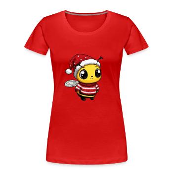 Noël des abeilles - T-shirt bio Premium Femme - rouge - Devant - Mia (176cm)