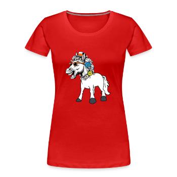 Pferd Diva Star Pferde Lady Sternchen Gaul Reiter - Frauen Premium Bio T-Shirt - Rot - Vorne - Mia (176cm)