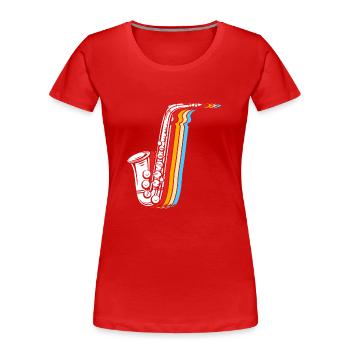 Saxophon Saxophonist - Frauen Premium Bio T-Shirt - Rot - Vorne - Mia (176cm)