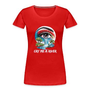 Auge mit Wasserfall für eine Kunstliebhaber - Frauen Premium Bio T-Shirt - Rot - Vorne - Mia (176cm)
