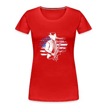 Saxophon Saxophonist - Frauen Premium Bio T-Shirt - Rot - Vorne - Mia (176cm)