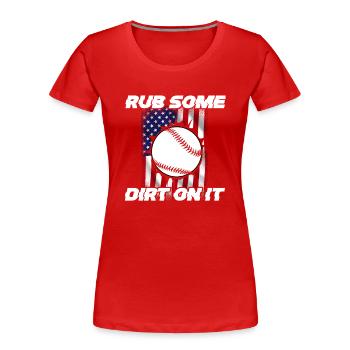 Baseball Sports Baseball Player Pitcher Catcher USA - Women's Premium Organic T-Shirt - red - Front - Mia (176cm)