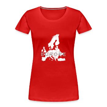Europa Karte EU Urlaub Frieden Reisen - Frauen Premium Bio T-Shirt - Rot - Vorne - Mia (176cm)