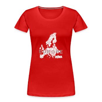 Europa Karte EU Urlaub Frieden Reisen - Frauen Premium Bio T-Shirt - Rot - Vorne - Mia (176cm)