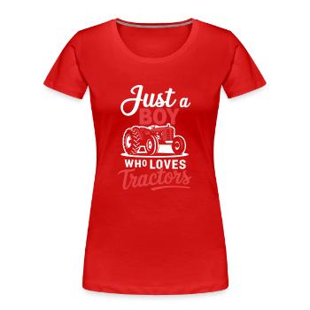 Tracteur Trekker Agriculteur Agriculteur Ferme Tracteur Champ - T-shirt bio Premium Femme - rouge - Devant - Mia (176cm)