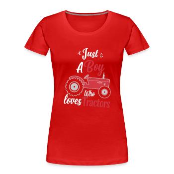 Tracteur Trekker Agriculteur Agriculteur Ferme Tracteur Champ - T-shirt bio Premium Femme - rouge - Devant - Mia (176cm)
