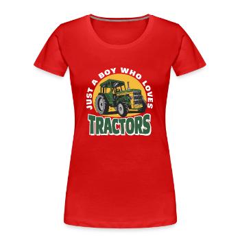 Tracteur Trekker Agriculteur Agriculteur Ferme Tracteur Champ - T-shirt bio Premium Femme - rouge - Devant - Mia (176cm)