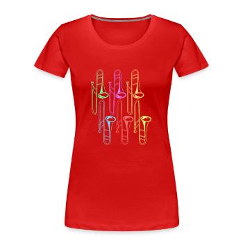 Trombone - T-shirt bio Premium Femme - rouge - Devant - Mia (176cm)