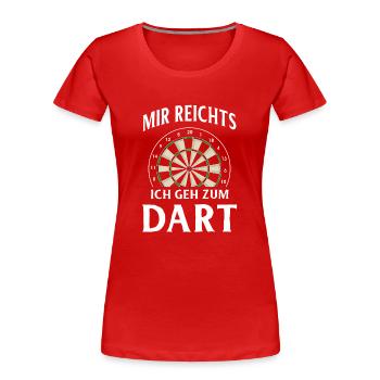 Dart Gift Dartboard Darts Player Bullseye - Women's Premium Organic T-Shirt - red - Front - Mia (176cm)