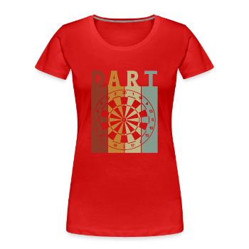 Dart Geschenk Dartboard Dartspieler Bullseye - Frauen Premium Bio T-Shirt - Rot - Vorne - Mia (176cm)