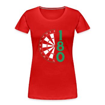 Dart Gift Dartboard Darts Player Bullseye - Women's Premium Organic T-Shirt - red - Front - Mia (176cm)