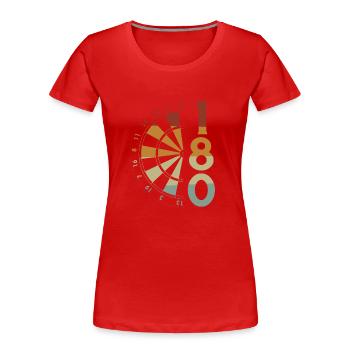 Dart Gift Dartboard Darts Player Bullseye - Women's Premium Organic T-Shirt - red - Front - Mia (176cm)