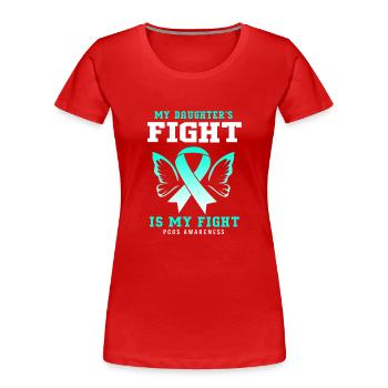 Pcos-Bewusstsein - Frauen Premium Bio T-Shirt - Rot - Vorne - Mia (176cm)