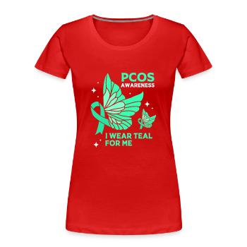 Pcos-Bewusstsein - Frauen Premium Bio T-Shirt - Rot - Vorne - Mia (176cm)
