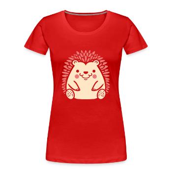 hérisson - T-shirt bio Premium Femme - rouge - Devant - Mia (176cm)