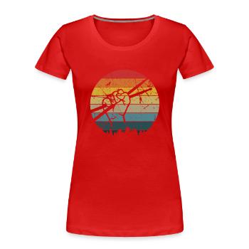 Drums Drumstick Drums Drummer Music Band Rock - Women's Premium Organic T-Shirt - red - Front - Mia (176cm)