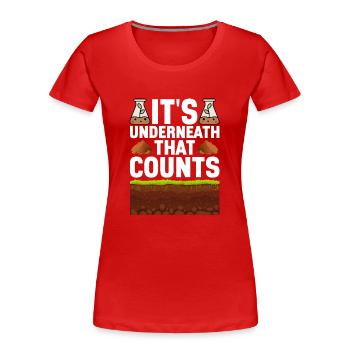 Bodenwissenschaftler Soil Science - Frauen Premium Bio T-Shirt - Rot - Vorne - Mia (176cm)