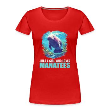Lamantins Seekuh Lamantin - T-shirt bio Premium Femme - rouge - Devant - Mia (176cm)