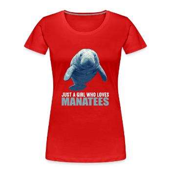 Lamantins Seekuh Lamantin - T-shirt bio Premium Femme - rouge - Devant - Mia (176cm)