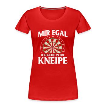 Dart Geschenk Dartboard Dartspieler Bullseye - Frauen Premium Bio T-Shirt - Rot - Vorne - Mia (176cm)