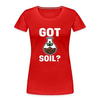 Bodenwissenschaftler Soil Science - Frauen Premium Bio T-Shirt - Rot - Vorne - Mia (176cm)
