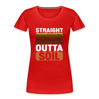 Bodenwissenschaftler Soil Science - Frauen Premium Bio T-Shirt - Rot - Vorne - Mia (176cm)