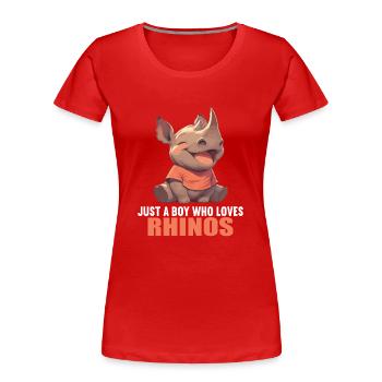 Rhino Nashörner Nashorn - Frauen Premium Bio T-Shirt - Rot - Vorne - Mia (176cm)