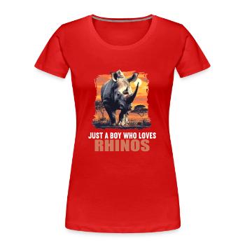 Rhino Nashörner Nashorn - Frauen Premium Bio T-Shirt - Rot - Vorne - Mia (176cm)