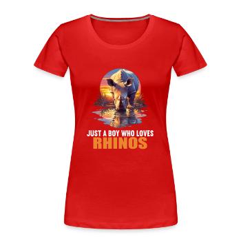Rhino Nashörner Nashorn - Frauen Premium Bio T-Shirt - Rot - Vorne - Mia (176cm)