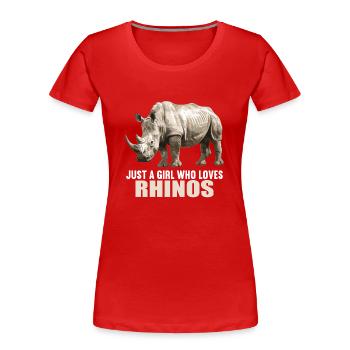 Rhino Nashörner Nashorn - Frauen Premium Bio T-Shirt - Rot - Vorne - Mia (176cm)
